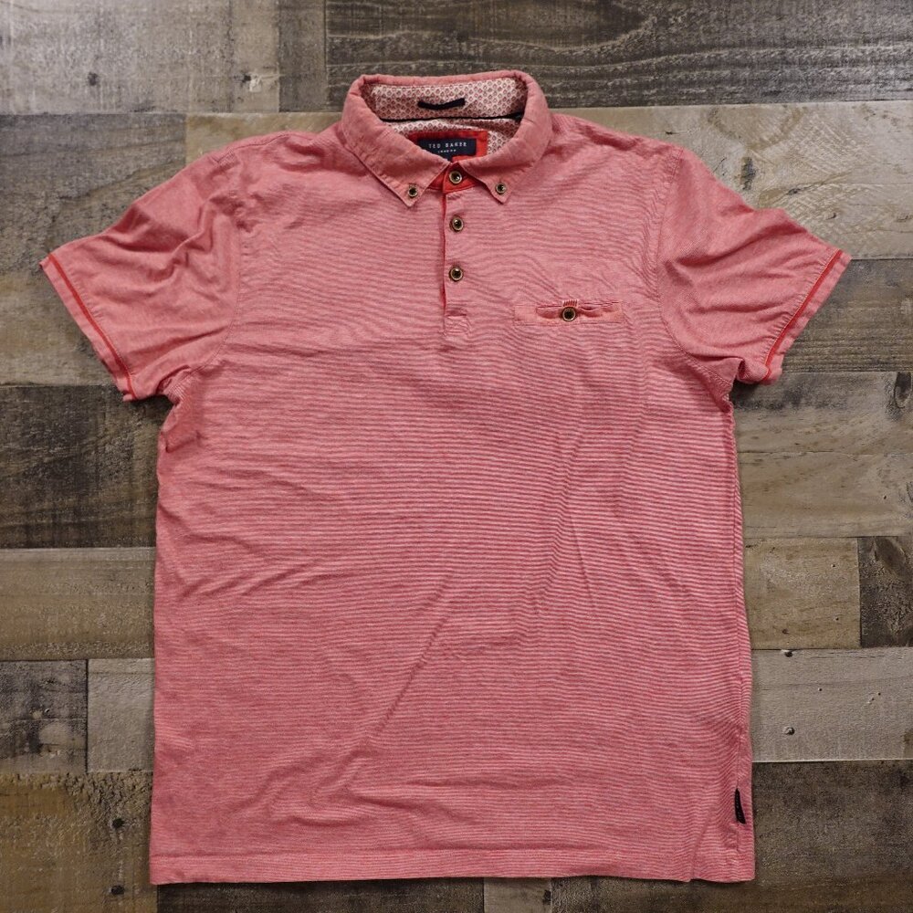 Ted Baker London Polo Shirt men's 4‎ salmon medium